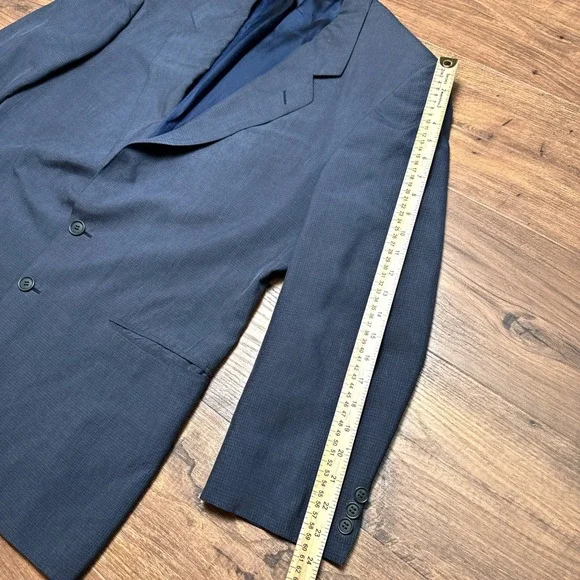 Ermenegildo Zegna Italy EU 52R/US 42R Soft 100% Silk Jacket Blue Check Jacket